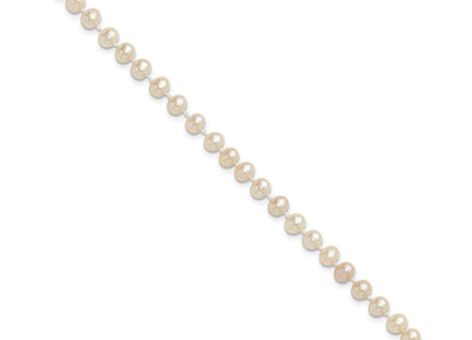 14k 4- White Semi-Round Freshwater Cultured Pearl Necklace