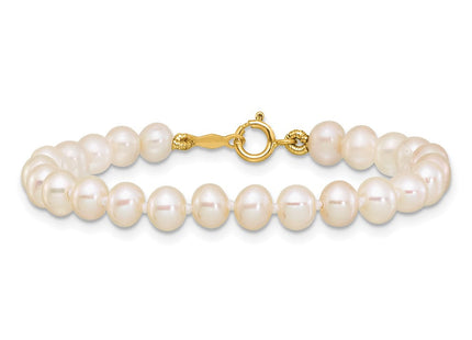 14k 4- White Semi-Round Freshwater Cultured Pearl Necklace