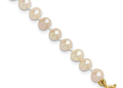 14k 4- White Semi-Round Freshwater Cultured Pearl Necklace