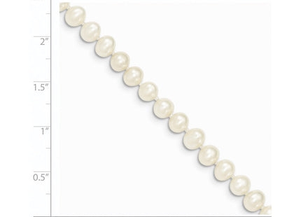 14k 5- White Semi-Round Freshwater Cultured Pearl Bracelet