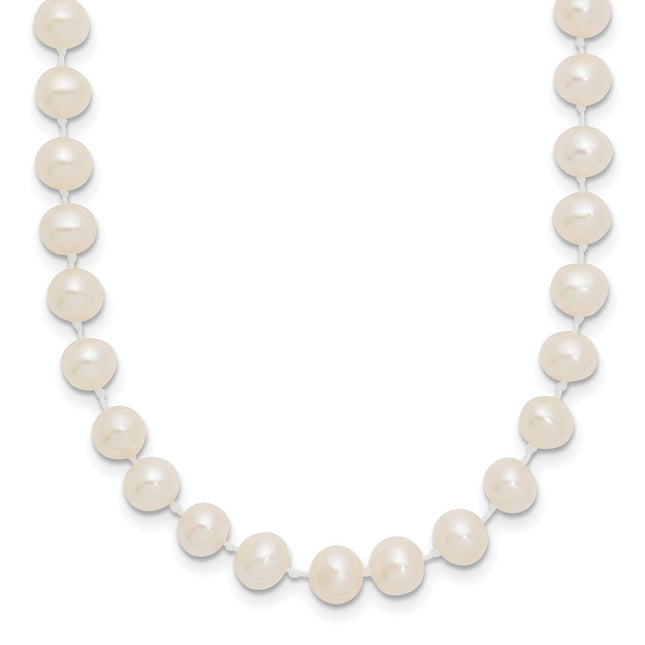 14k 5- White Semi-Round Freshwater Cultured Pearl Bracelet