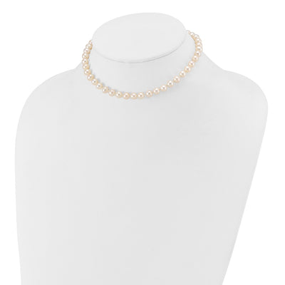 14K White Semi-Round Freshwater Cultured Pearl Necklace
