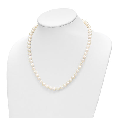 14K White Near-Round Freshwater Cultured Pearl with Extension Necklace and Button Earrings Set