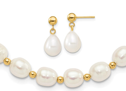 14k Yellow Gold Earrings Style XF499SET - Classique Jewelry Inc.