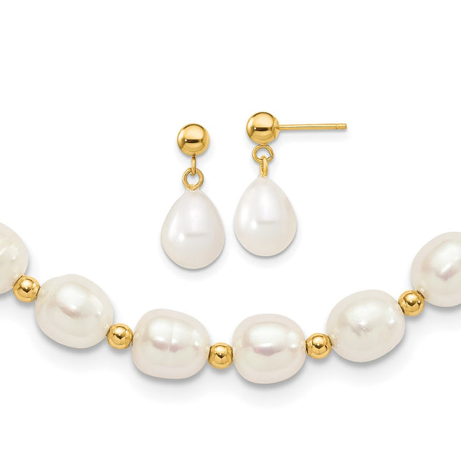 14k Yellow Gold Earrings Style XF499SET - Classique Jewelry Inc.