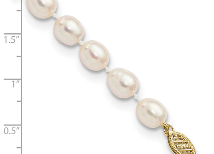14k 7- White Rice Freshwater Cultured Pearl