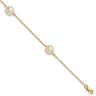 14k 7- White Near-Round Freshwater Cultured Pearl 3-Station 7. Bracelet