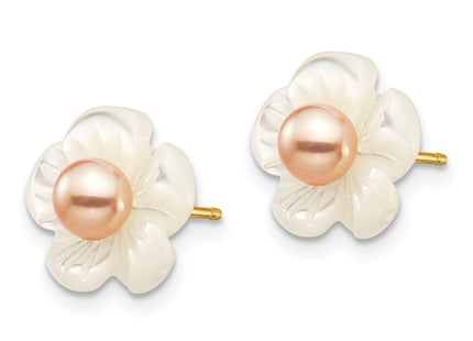 14k Yellow Gold Earrings Style XF592EP - Classique Jewelry Inc.