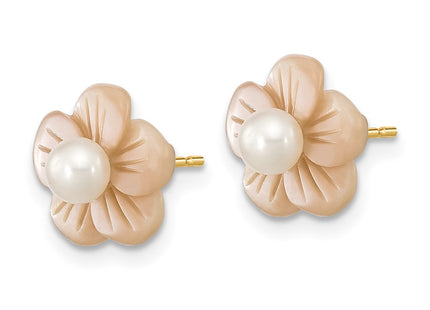 14k Yellow Gold Earrings Style XF592EPWY - Classique Jewelry Inc.