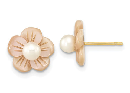 14k Yellow Gold Earrings Style XF592EPWY - Classique Jewelry Inc.