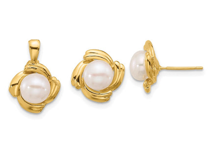 14k Yellow Gold Earrings Style XF626SET - Classique Jewelry Inc.