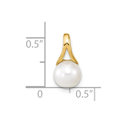14K White Freshwater Cultured Pearl Polished Pendant