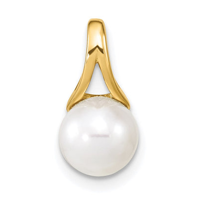 14K White Freshwater Cultured Pearl Polished Pendant