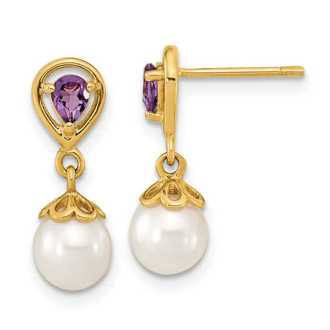 14k Yellow Gold Earrings Style XF643AM - Classique Jewelry Inc.