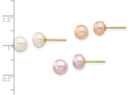 14k Yellow Gold Earrings Style XF680SET - Classique Jewelry Inc.