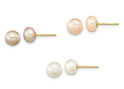 14k Yellow Gold Earrings Style XF680SET - Classique Jewelry Inc.