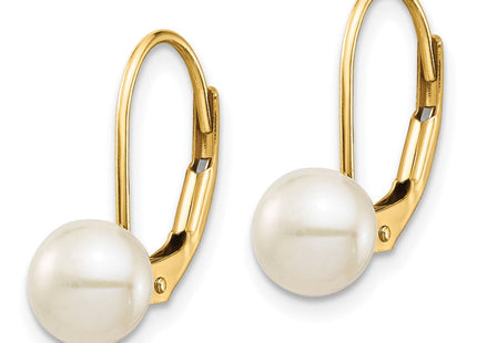 14K gold pearl drop earrings, alternate view