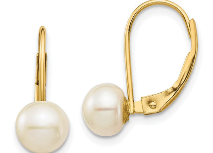 14K gold pearl drop earrings