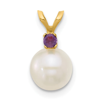 14K gold amethyst pendant