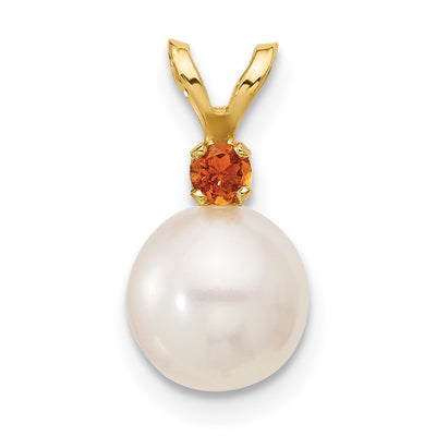 14K gold citrine pendant