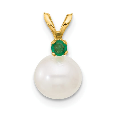 14K gold emerald pendant