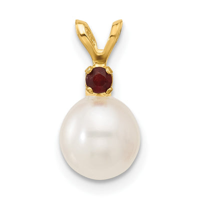 14K gold garnet pendant