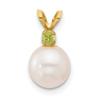 14K gold peridot pendant