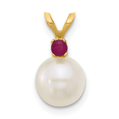 14K gold ruby pendant