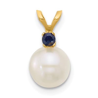 14K gold sapphire pendant