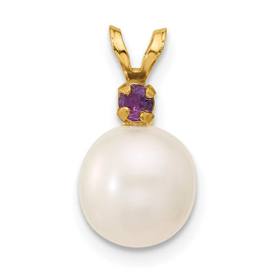 14K gold amethyst pendant