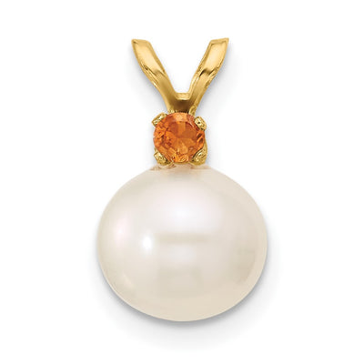 14K gold citrine pendant