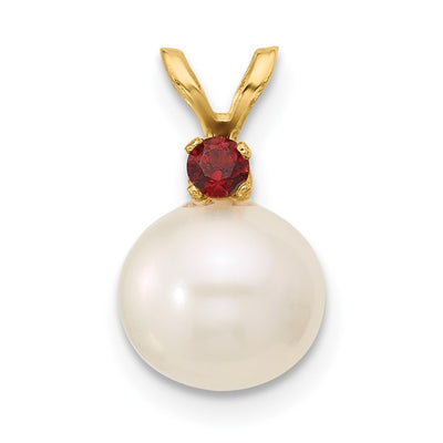 14K gold garnet pendant