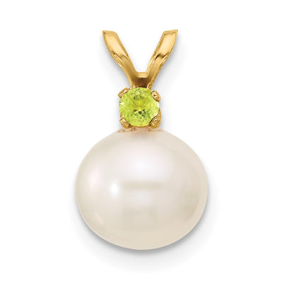 14K gold peridot pendant