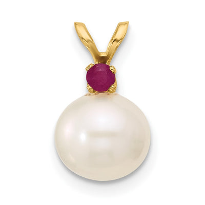 14K gold ruby pendant