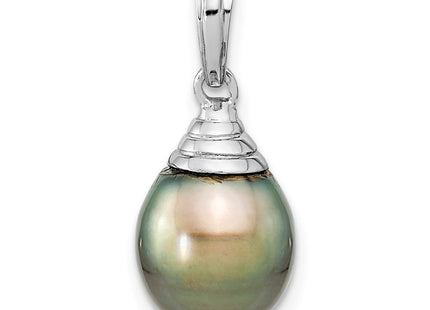 14K white gold pearl teardrop pendant