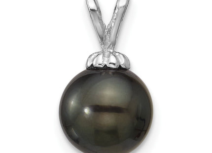 14K white gold pearl pendant, further view