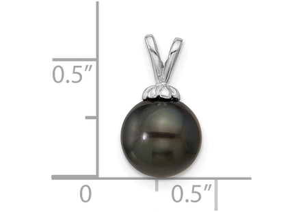 14K white gold pearl pendant, another view
