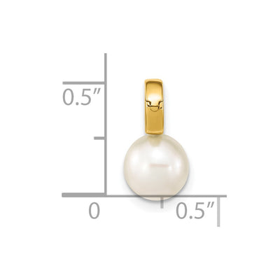 14K White Round Freshwater Cultured Pearl Hinged Bail Charm