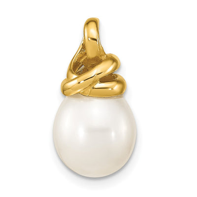14K White Rice Freshwater Cultured Pearl Pendant