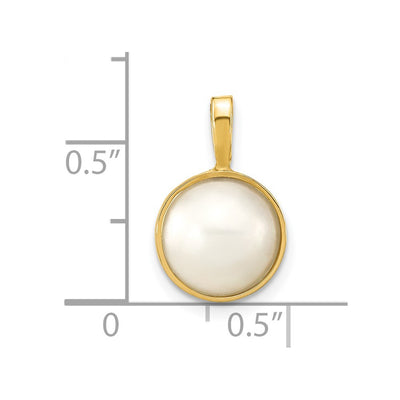 14K White Saltwater Mabe Pearl Pendant