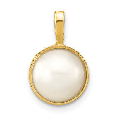 14K White Saltwater Mabe Pearl Pendant