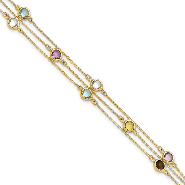14K gold quartz necklace