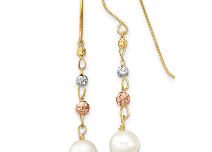 14k Two-tone Earrings Style XF795E - Classique Jewelry Inc.