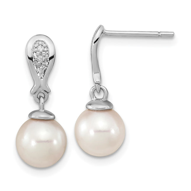14k White Gold Earrings Style XF804E - Classique Jewelry Inc.