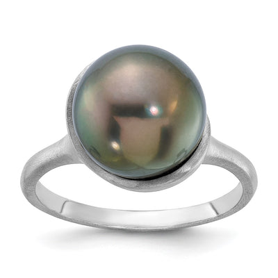 14K white gold pearl ring
