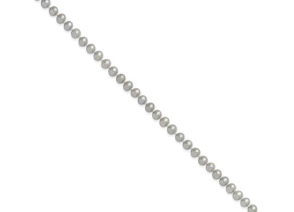14k 5- Grey Near Round Freshwater Cultured Pearl