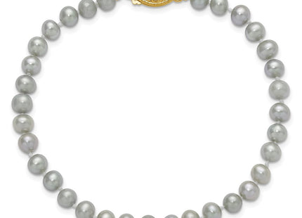 14k 5- Grey Near Round Freshwater Cultured Pearl