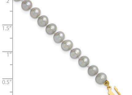 14k 5- Grey Near Round Freshwater Cultured Pearl