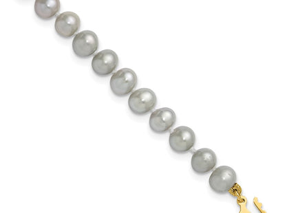 14k 5- Grey Near Round Freshwater Cultured Pearl