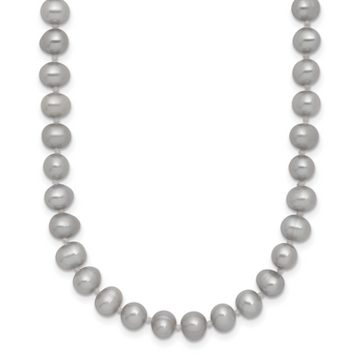 14K Grey Near Round Freshwater Cultured Pearl, 20 x 5 to 6mm